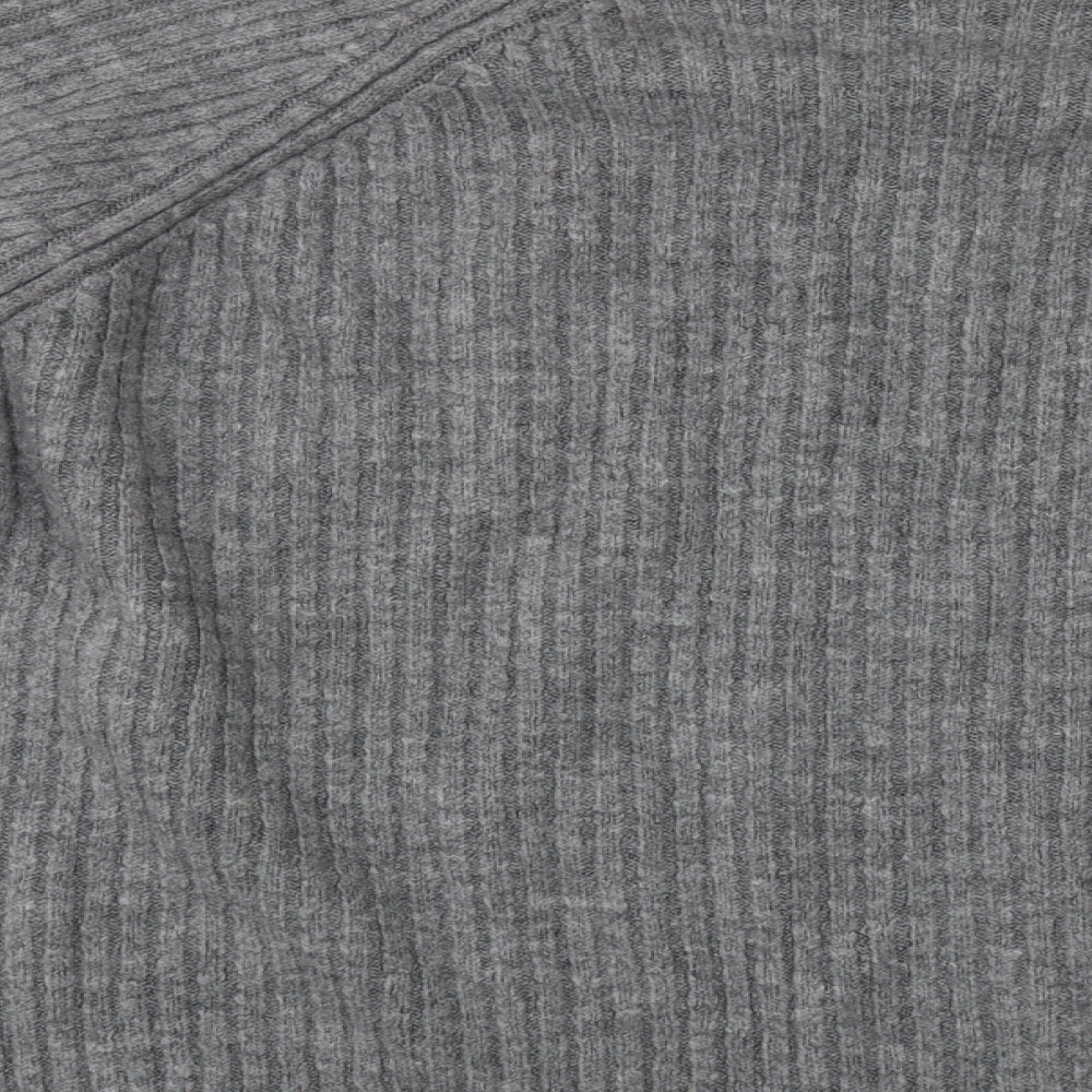Stradivarius Womens Grey High Neck  Polyester Pullover Jumper Size M
