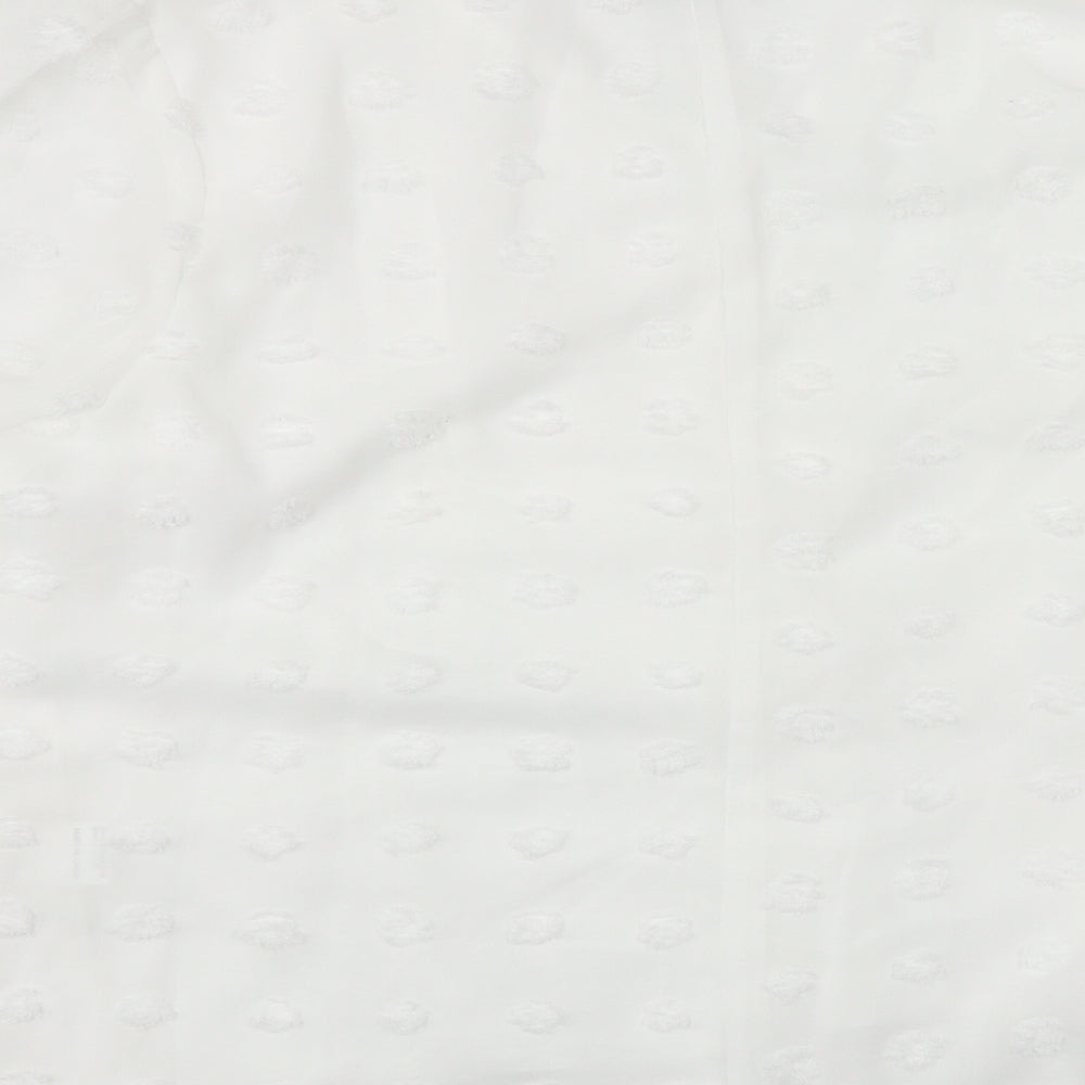 SheIn Womens White  Polyester Basic Blouse Size XL V-Neck