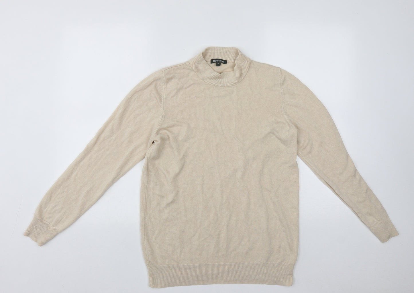 Bonmarche Womens Beige High Neck  Acrylic Pullover Jumper Size 16