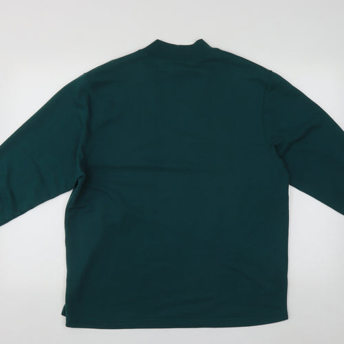 Blast Womens Green Round Neck Geometric Polyester Pullover Jumper Size L