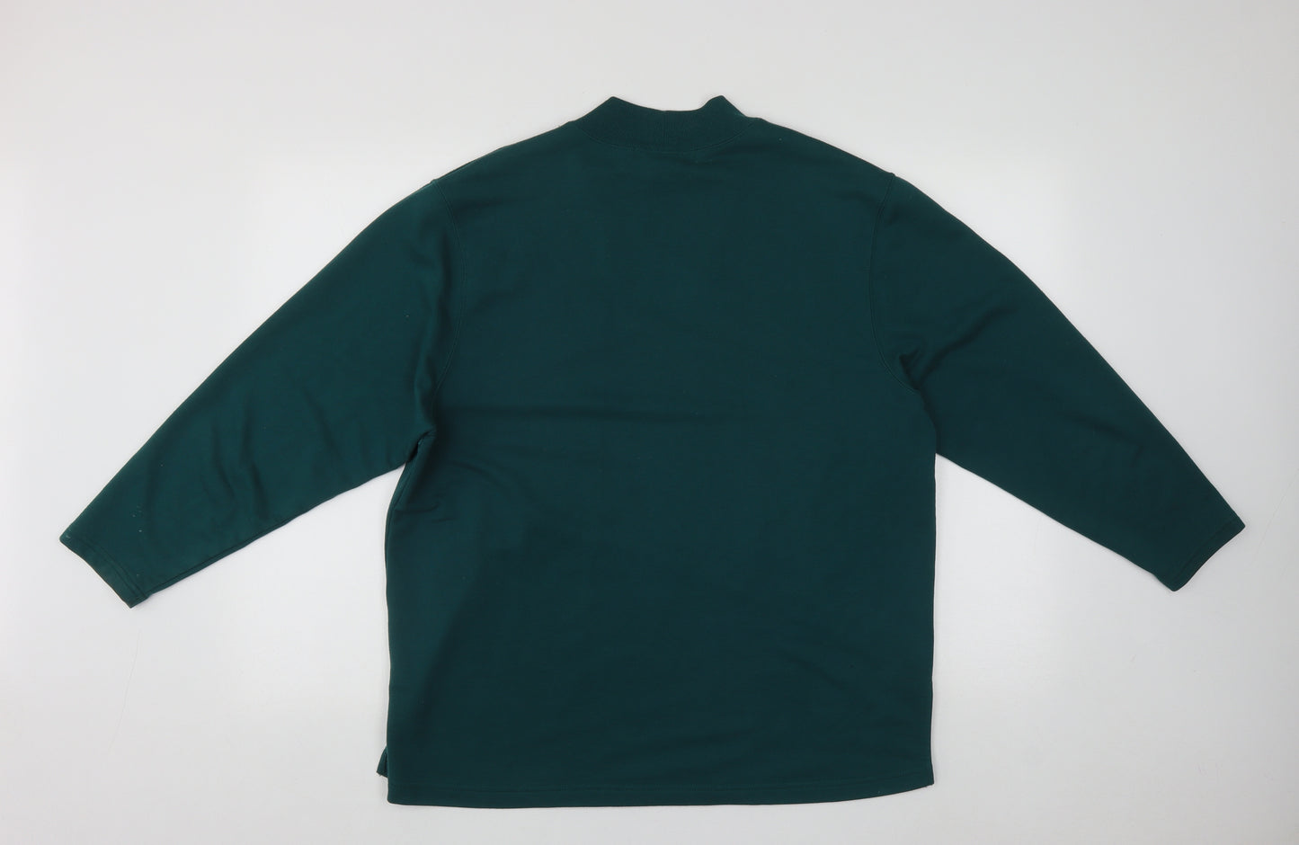 Blast Womens Green Round Neck Geometric Polyester Pullover Jumper Size L
