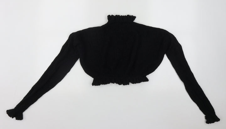 Boohoo Womens Black High Neck  Polyester Pullover Jumper Size S