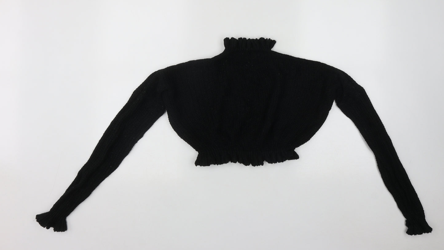 Boohoo Womens Black High Neck  Polyester Pullover Jumper Size S