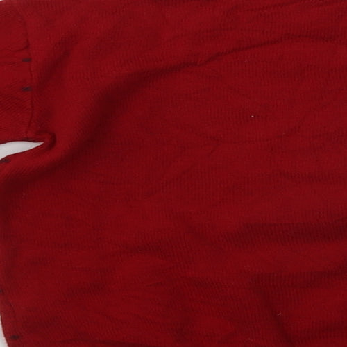 George Boys Red  Cotton Pullover Jumper Size 12-18 Months  Button - Rudolph Christmas Jumper