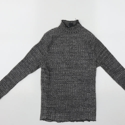 Primark Womens Grey High Neck  Polyester Pullover Jumper Size 6