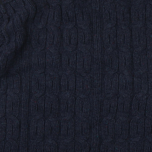 Fat Face Womens Blue High Neck  Acrylic Full Zip Jumper Size XL