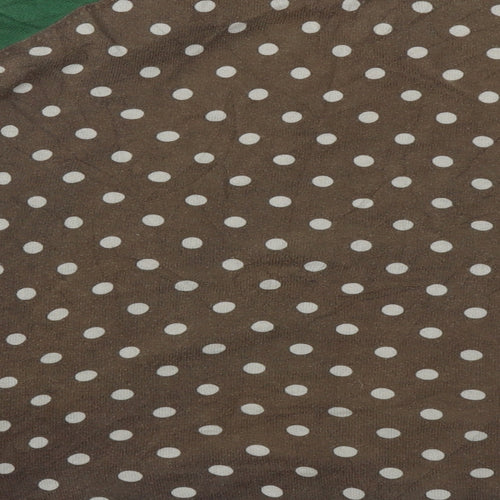 Indiwoman Womens Brown Round Neck Polka Dot Cotton Pullover Jumper Size L