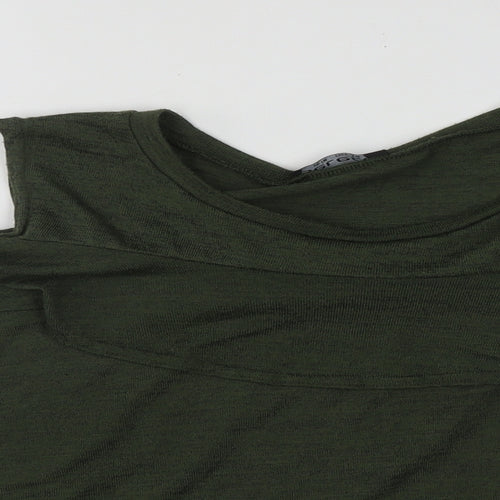 Select Womens Green  Polyester Basic Blouse Size 16 Round Neck