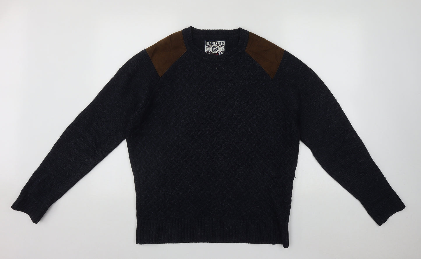 Debenhams Womens Blue Round Neck  Acrylic Pullover Jumper Size M