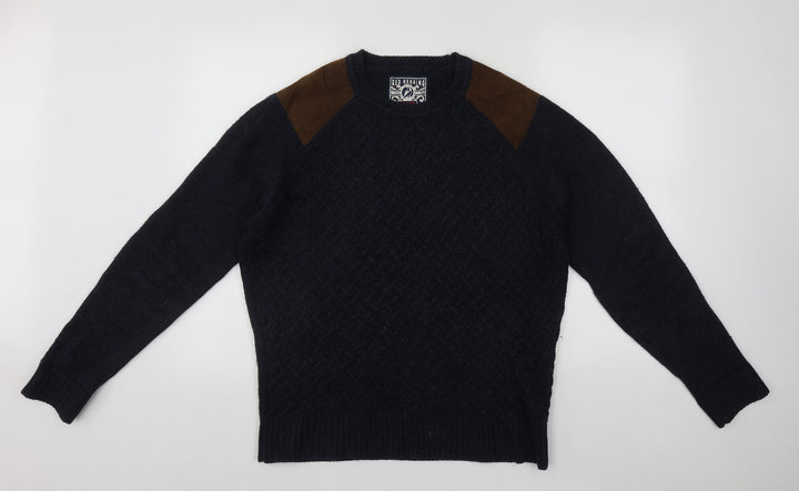 Debenhams Womens Blue Round Neck Acrylic Pullover Jumper Size M