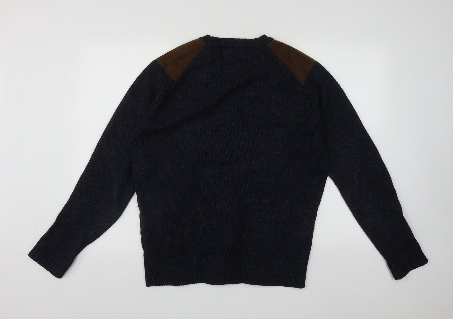 Debenhams Womens Blue Round Neck  Acrylic Pullover Jumper Size M