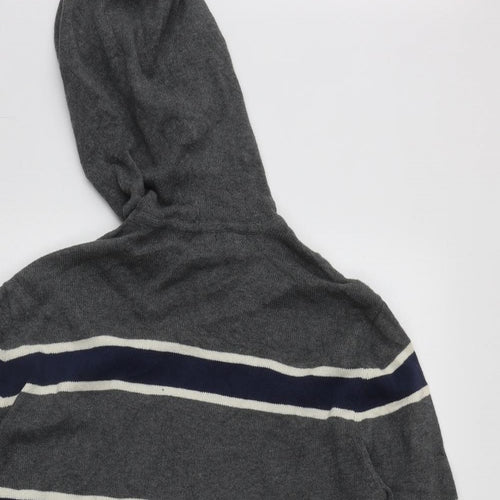 Gap Mens Green Striped Cotton Pullover Hoodie Size M