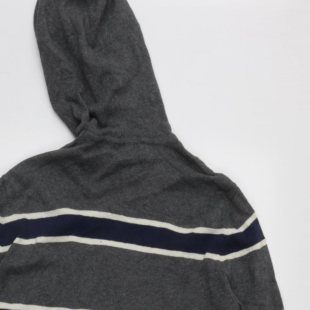 Gap Mens Green Striped Cotton Pullover Hoodie Size M
