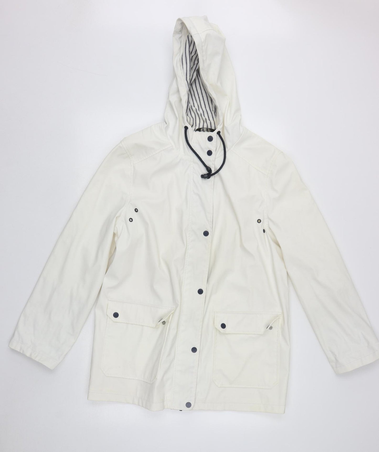 F&F Womens White   Rain Coat Coat Size 16  Zip