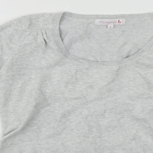 Debenhams Womens Grey Scoop Neck  Cotton Pullover Jumper Size 8
