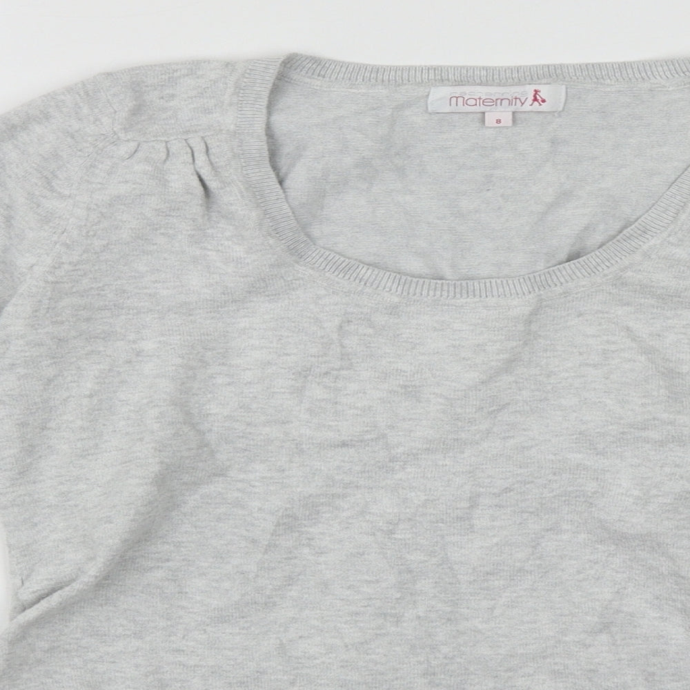 Debenhams Womens Grey Scoop Neck  Cotton Pullover Jumper Size 8