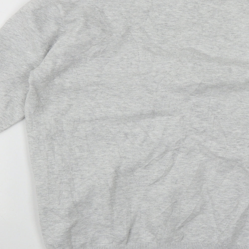 Debenhams Womens Grey Scoop Neck  Cotton Pullover Jumper Size 8