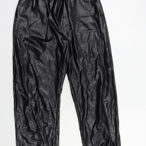 Brave Soul Womens Black  Polyester Trousers  Size XS L28 in Regular Drawstring