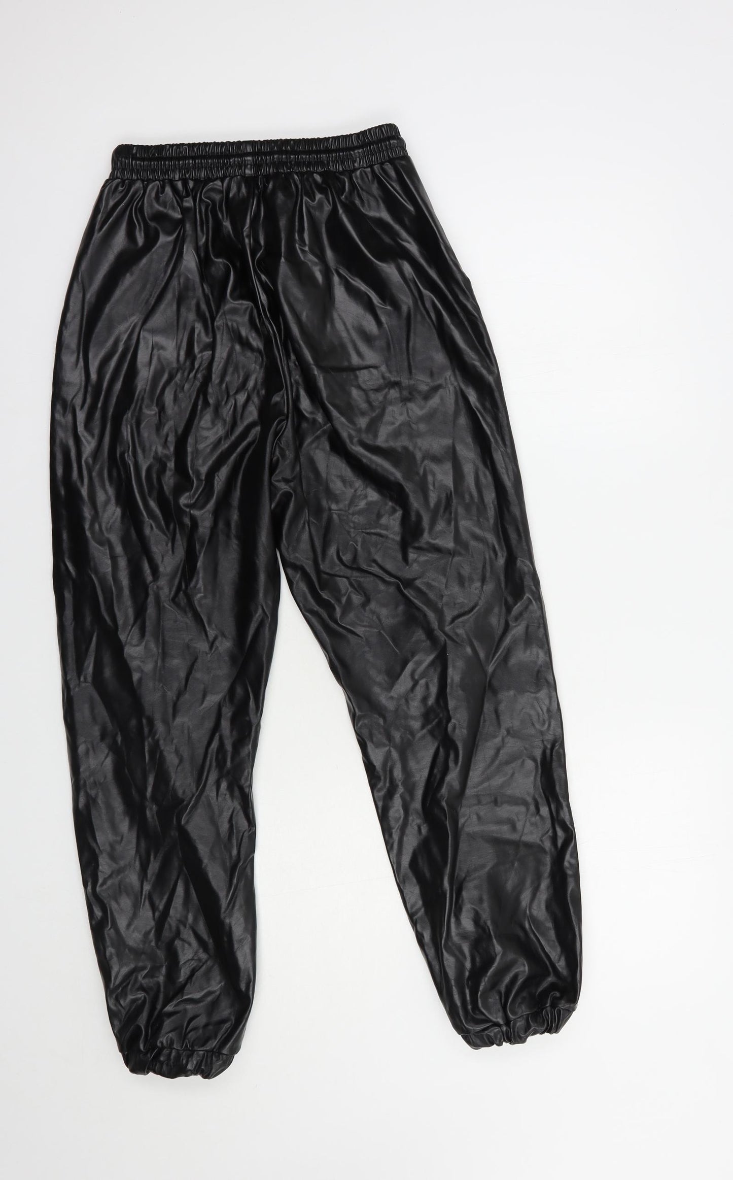 Brave Soul Womens Black  Polyester Trousers  Size XS L28 in Regular Drawstring