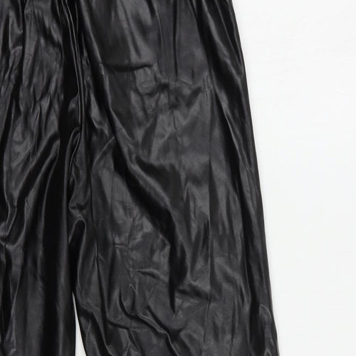 Brave Soul Womens Black  Polyester Trousers  Size XS L28 in Regular Drawstring