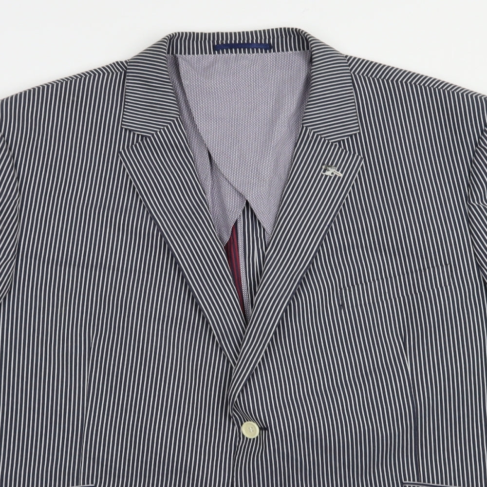 Gurteen Mens Blue Striped  Jacket Blazer Size 52  Button