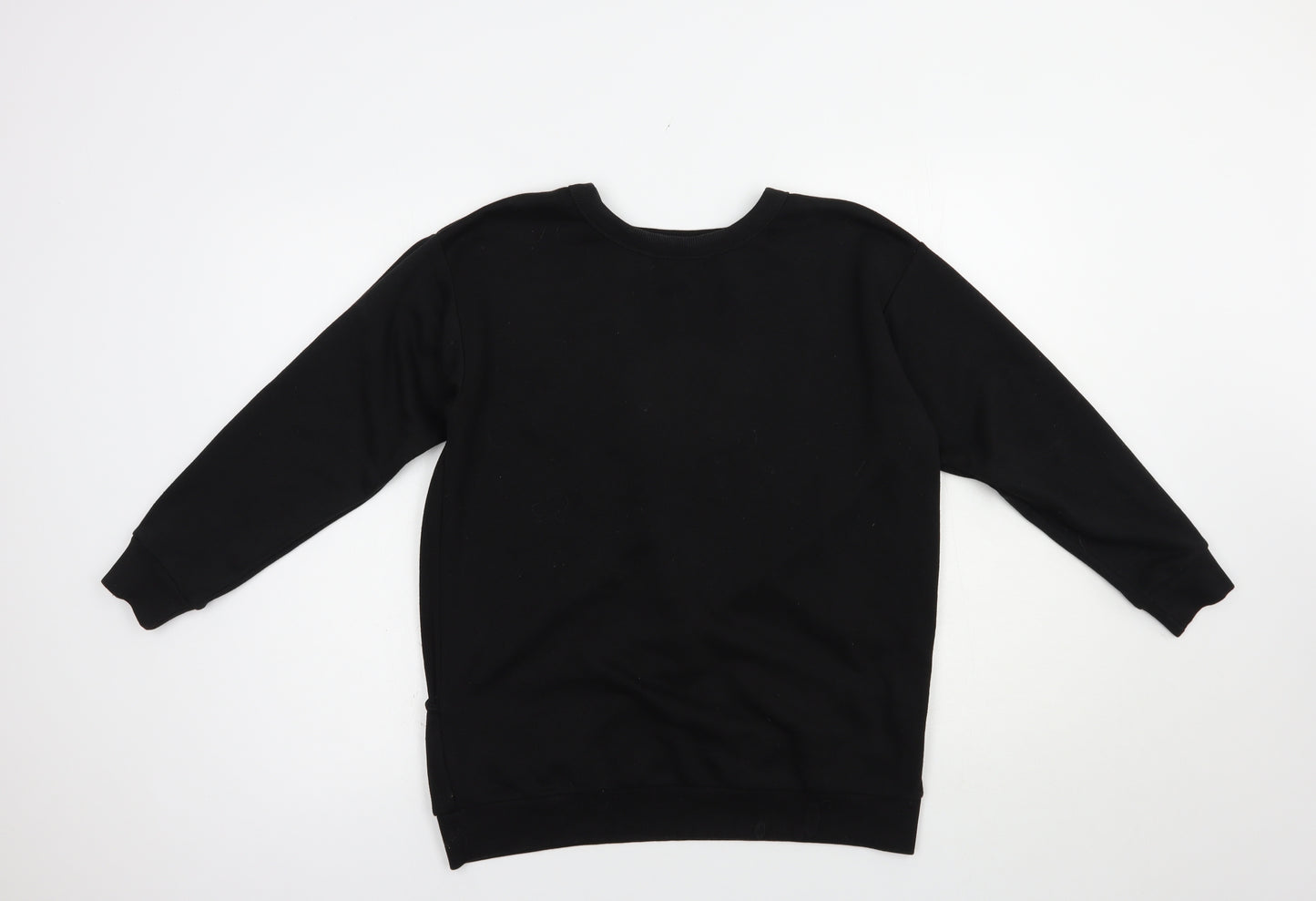 New Look Womens Black  Cotton Pullover Sweatshirt Size 8  Pullover