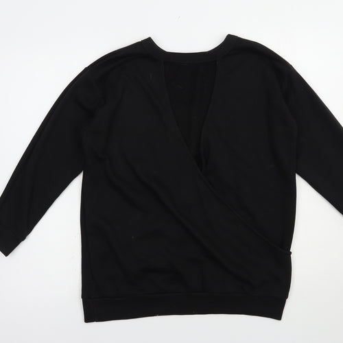 New Look Womens Black  Cotton Pullover Sweatshirt Size 8  Pullover