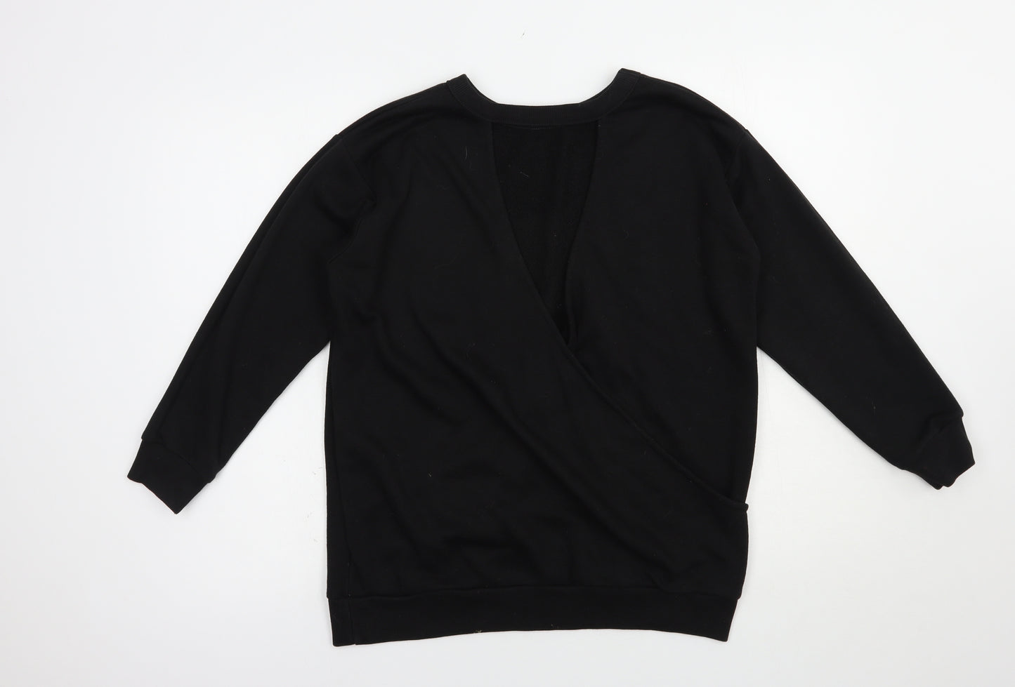 New Look Womens Black  Cotton Pullover Sweatshirt Size 8  Pullover