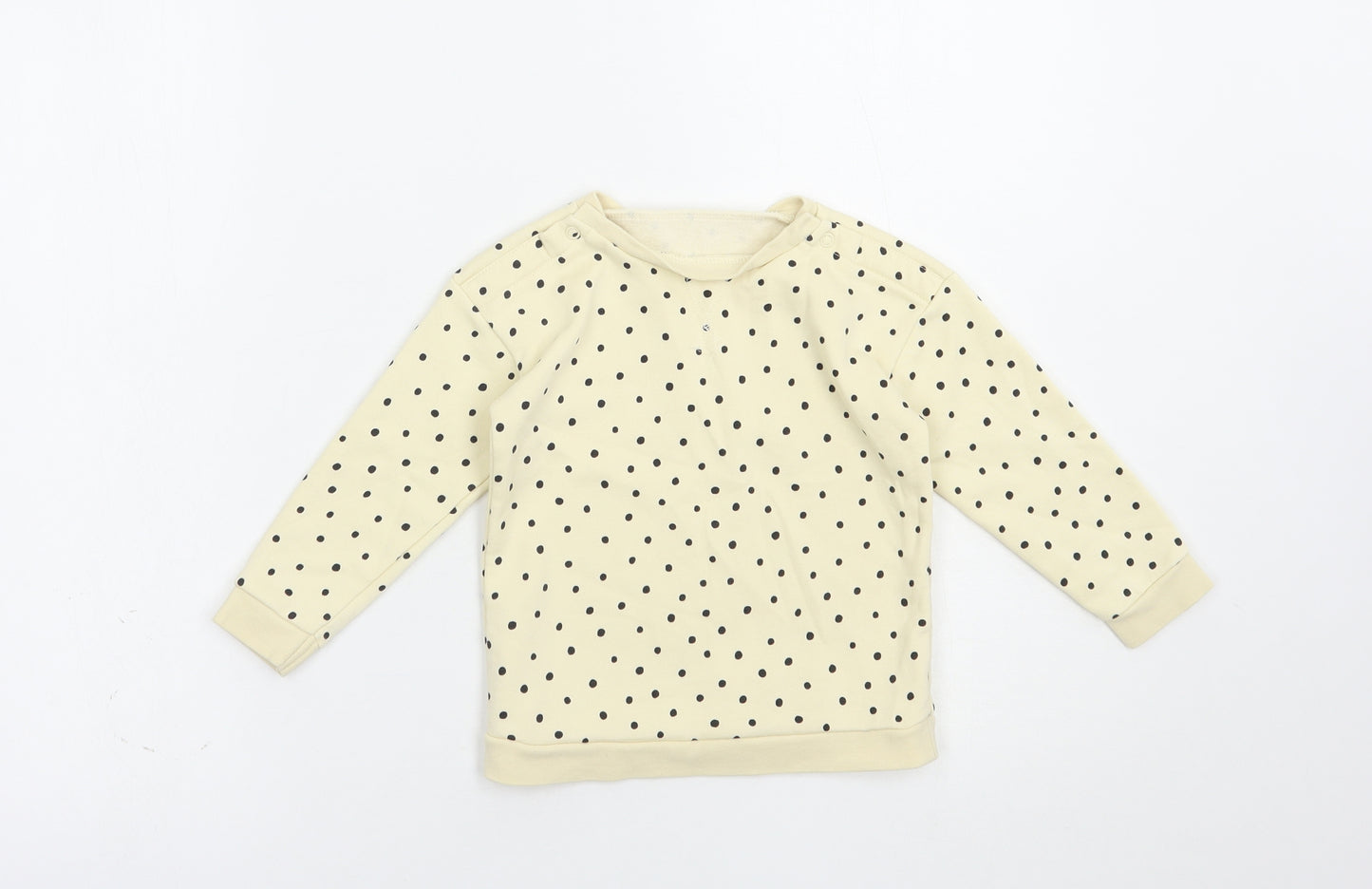 TU Baby Ivory Polka Dot Cotton Pullover Jumper Size 18-24 Months  Snap