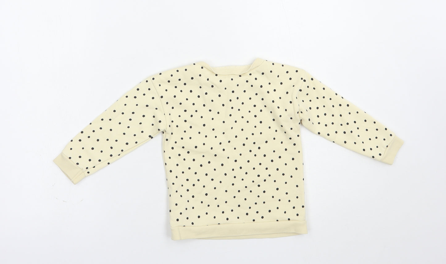 TU Baby Ivory Polka Dot Cotton Pullover Jumper Size 18-24 Months  Snap
