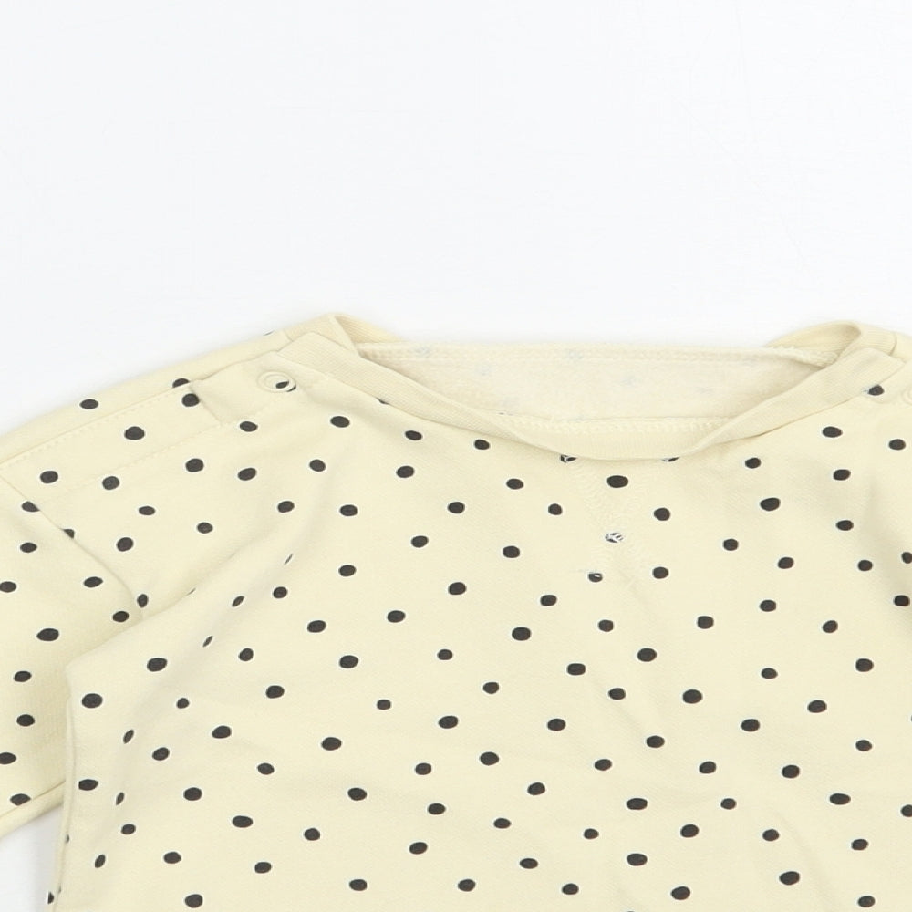 TU Baby Ivory Polka Dot Cotton Pullover Jumper Size 18-24 Months  Snap