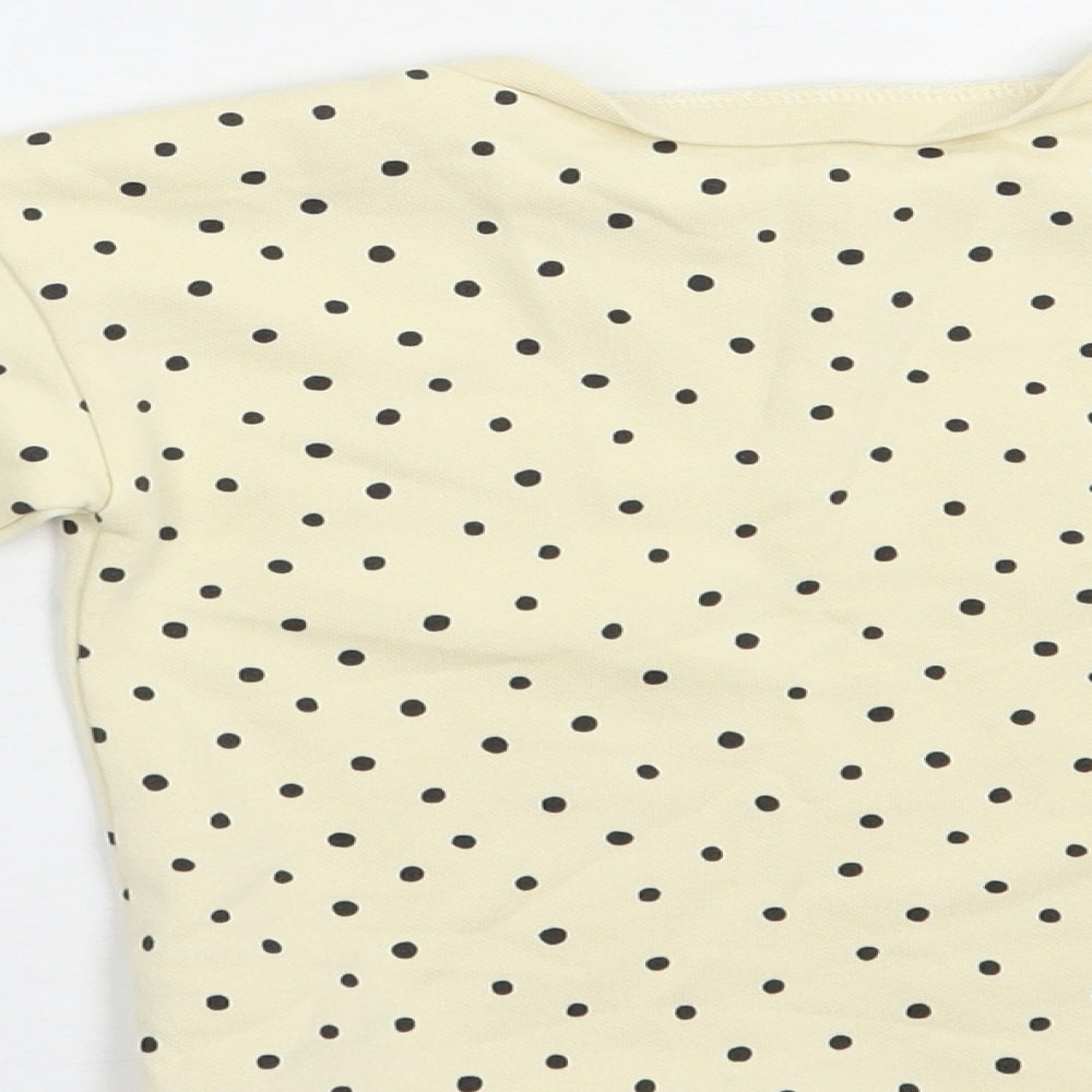 TU Baby Ivory Polka Dot Cotton Pullover Jumper Size 18-24 Months  Snap
