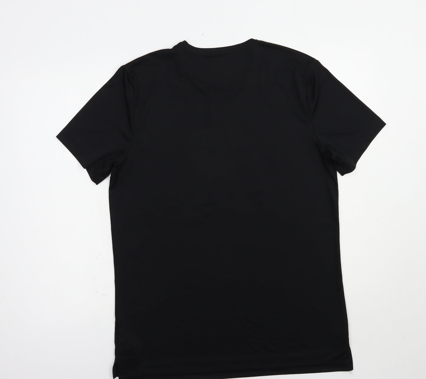 Reebok Mens Black  Polyester  T-Shirt Size L Crew Neck
