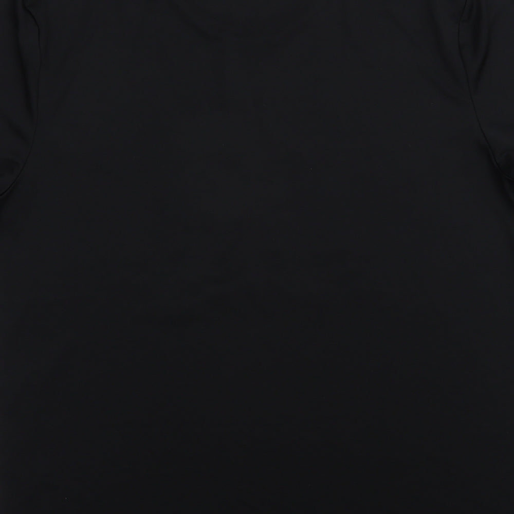 Reebok Mens Black  Polyester  T-Shirt Size L Crew Neck