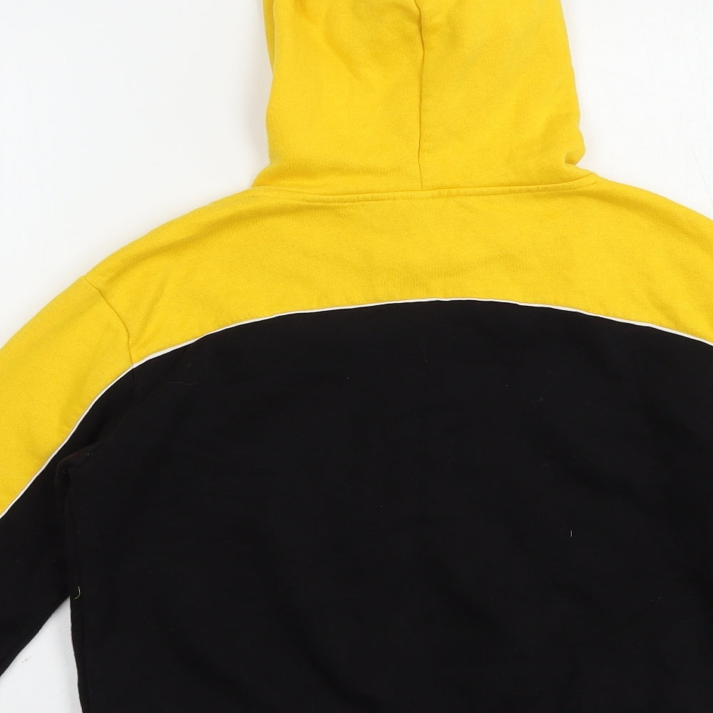 H&M Womens Yellow Colourblock Cotton Pullover Hoodie Size XS  Pullover