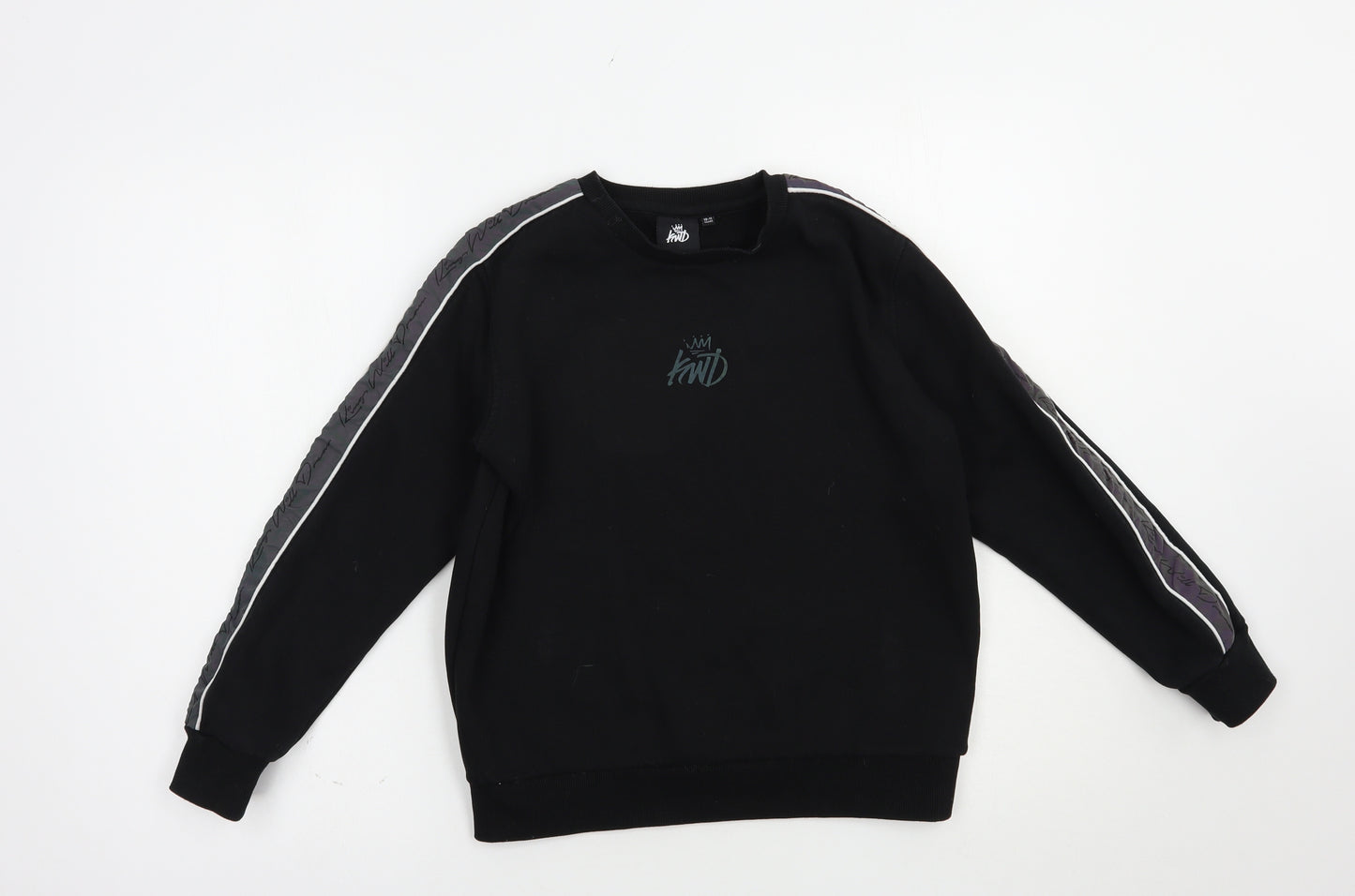 KWD Boys Black  Cotton Pullover Sweatshirt Size 10-11 Years  Pullover