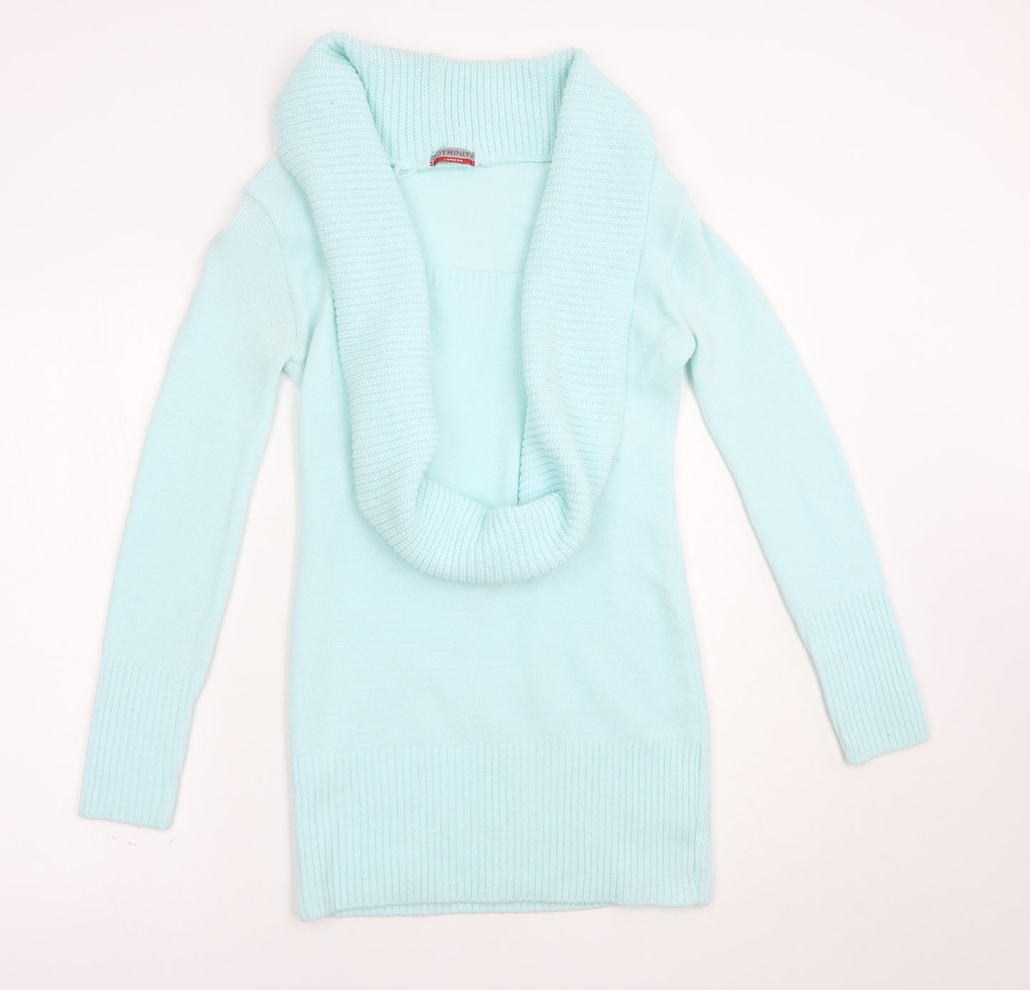 Trinity Womens Blue Collared  Acrylic Henley Jumper Size 8