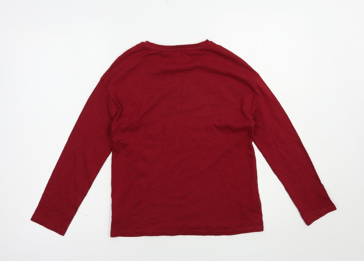 NEXT Girls Red  Cotton Pullover T-Shirt Size 10 Years Crew Neck Pullover - Polar Bear