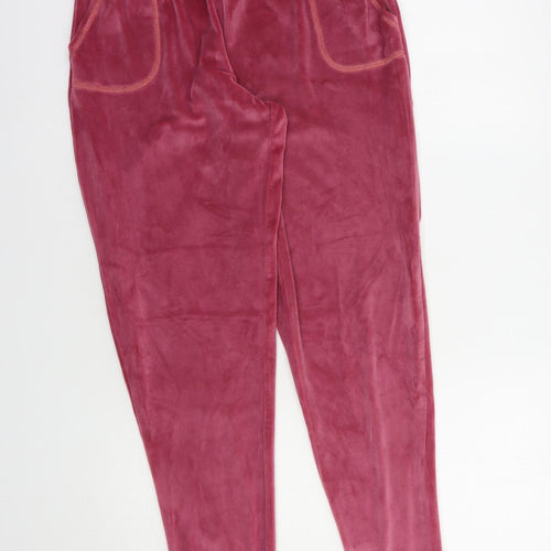 Preworn Womens Pink  Polyester Jogger Trousers Size S L28 in Regular