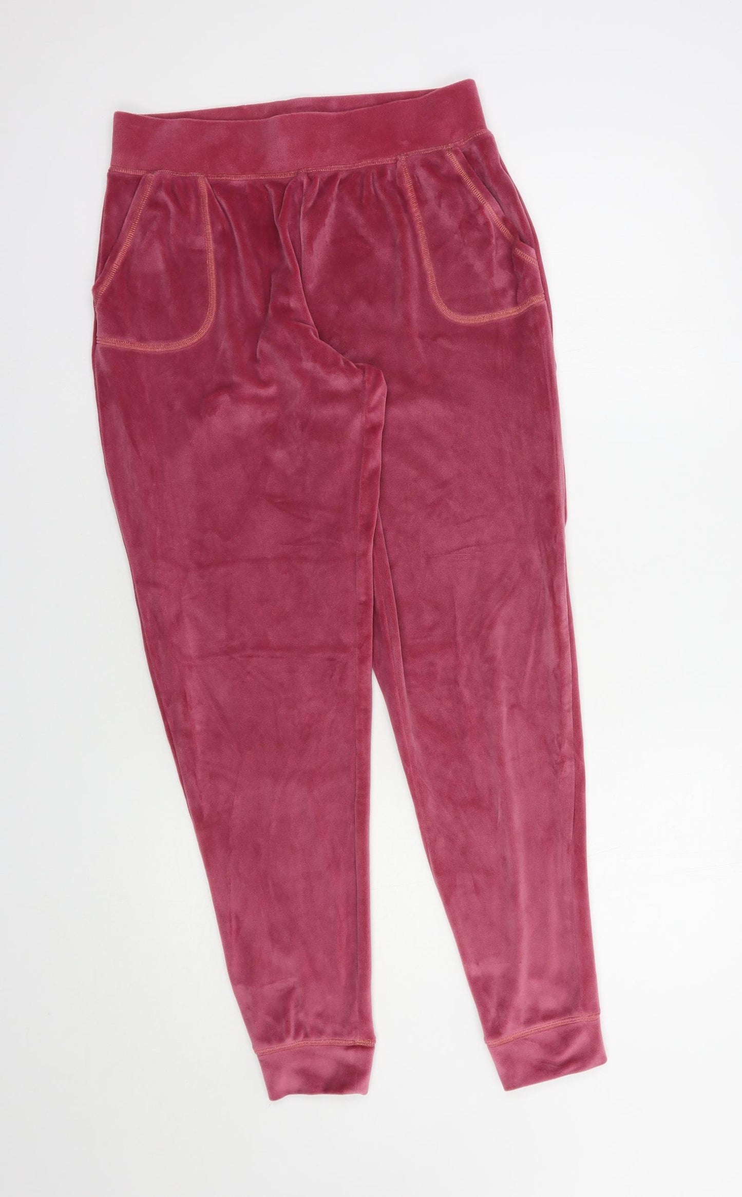 Preworn Womens Pink  Polyester Jogger Trousers Size S L28 in Regular