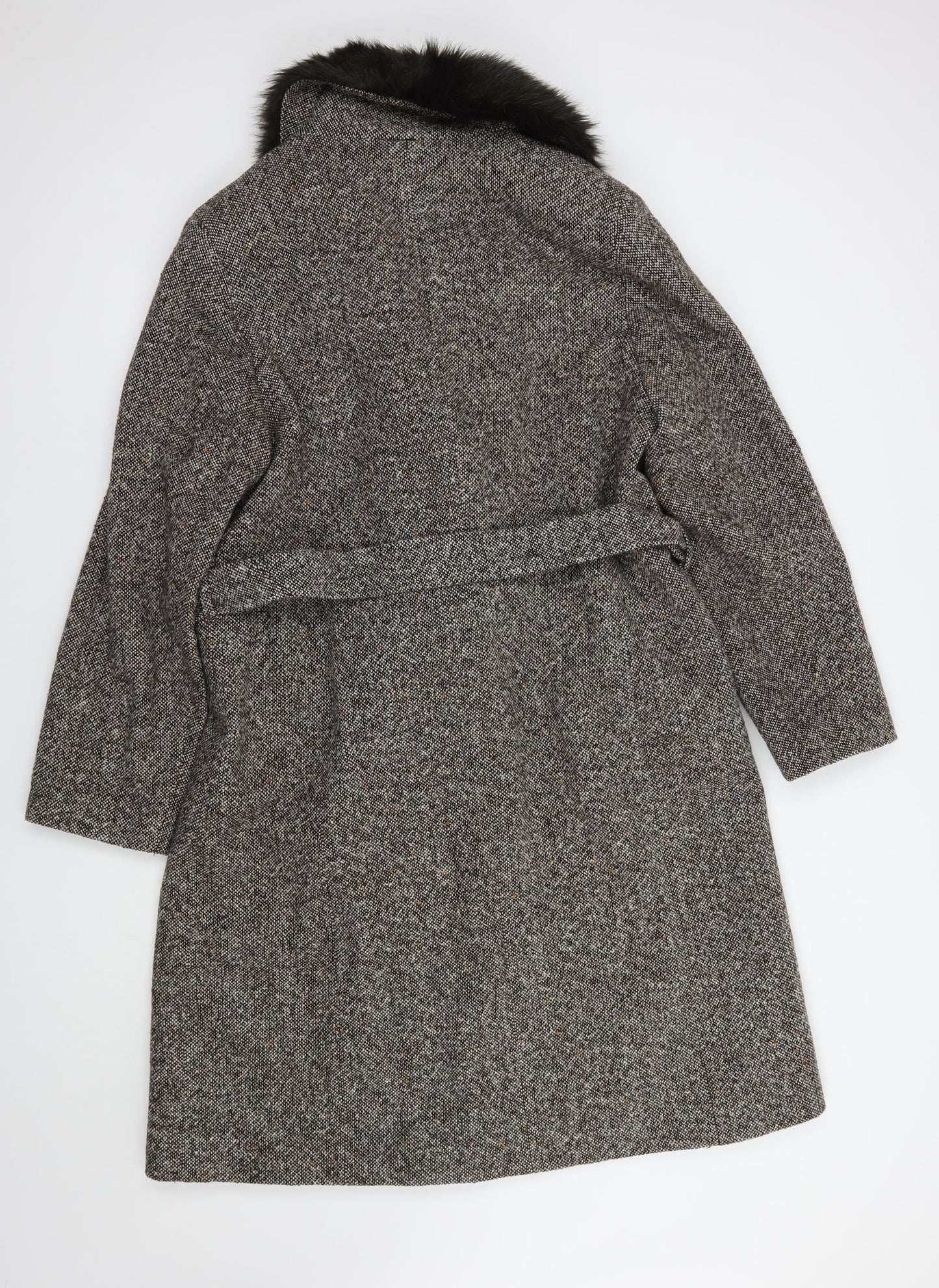 Littlewoods Womens Brown   Pea Coat Coat Size 16  Button