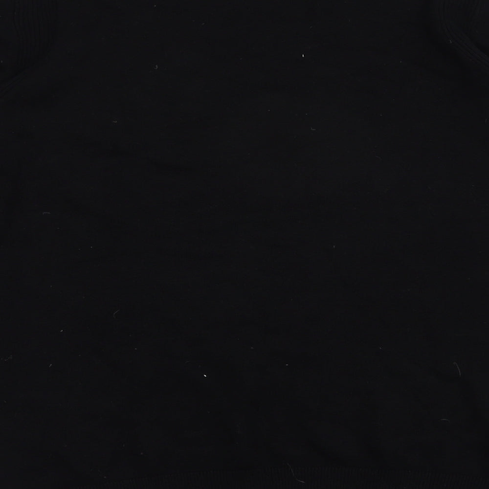 Money Mens Black Crew Neck  Cotton Pullover Jumper Size S