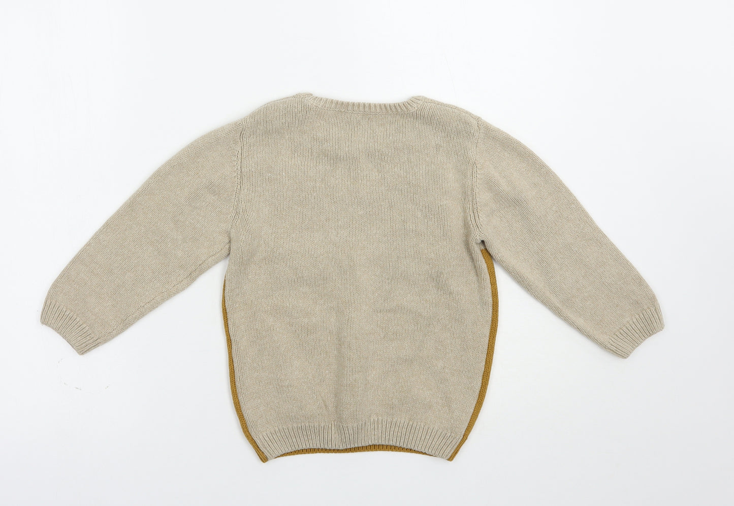Matalan Girls Beige Crew Neck  Cotton Pullover Jumper Size 5-6 Years  Pullover - Cute Fox