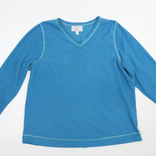 Carole Hochman Womens Blue  Polyester Pullover Sweatshirt Size L  Pullover