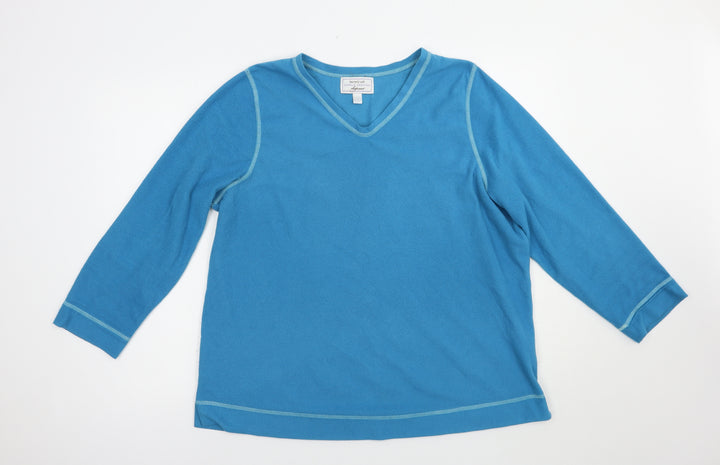 Carole Hochman Womens Blue Polyester Pullover Sweatshirt Size L Pullover