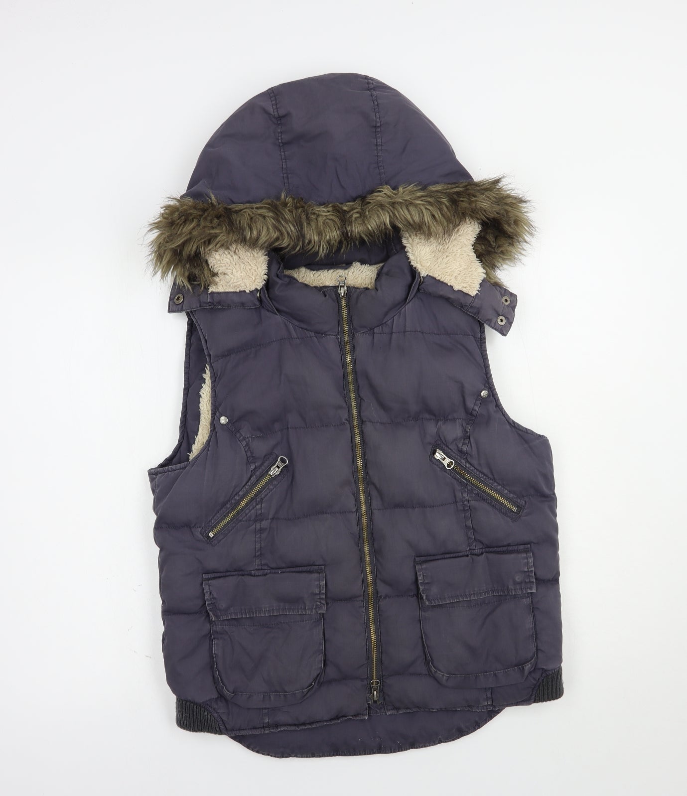 White Stuff Womens Blue   Gilet Waistcoat Size 12  Zip