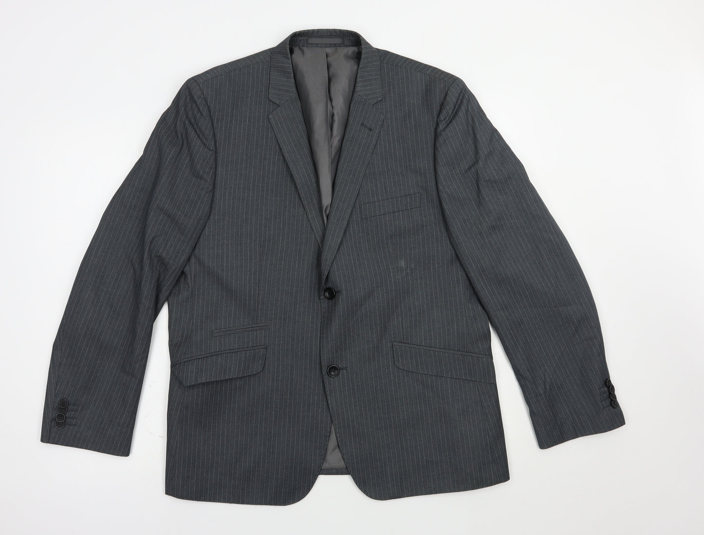 Butler and Webb Mens Grey Striped  Jacket Blazer Size 42  Button