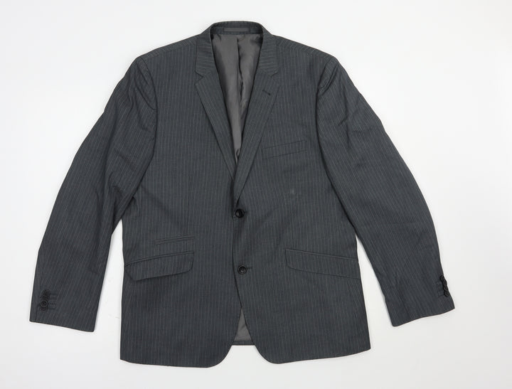 Butler and Webb Mens Grey Striped  Jacket Blazer Size 42  Button