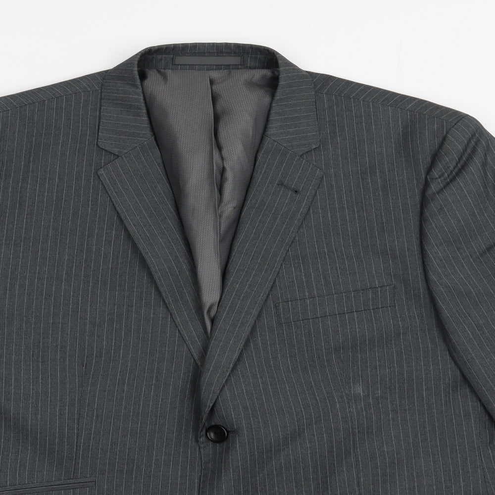 Butler and Webb Mens Grey Striped  Jacket Blazer Size 42  Button