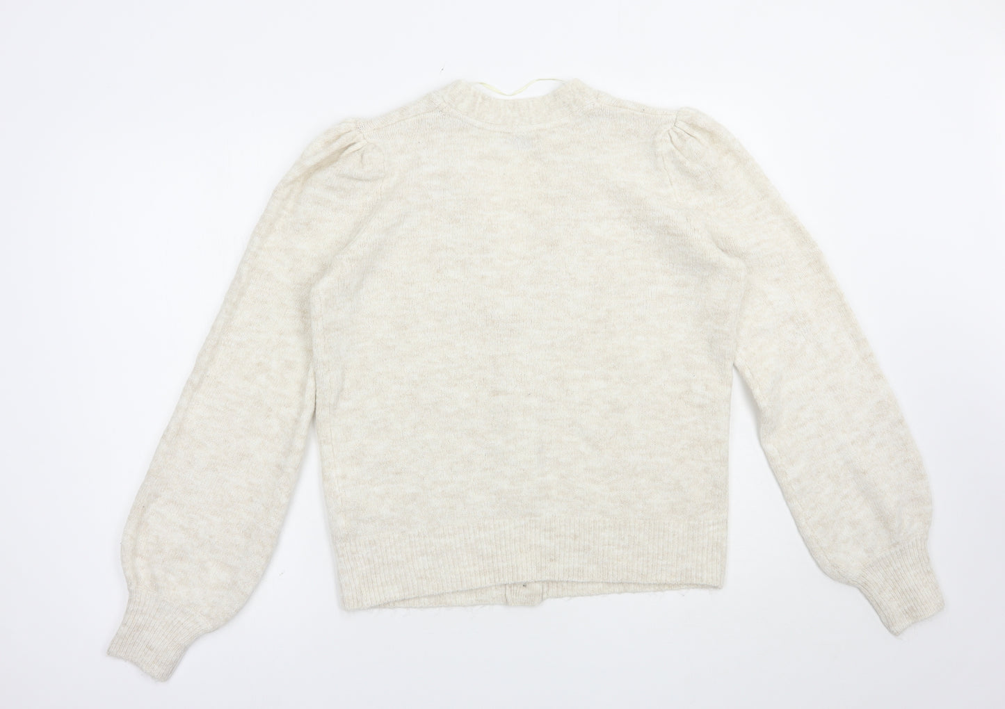 Papaya Womens Beige V-Neck  Acrylic Cardigan Jumper Size M